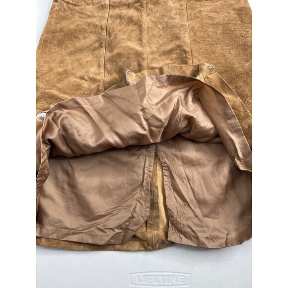 Ann Taylor Loft Leather Tan Brown Skirt Women’s Size 10 - Picture 5 of 9
